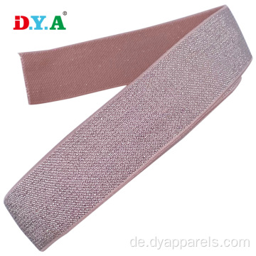 30 mm rosa elastisches Splitter Metallic Kleidungsbandelastikband